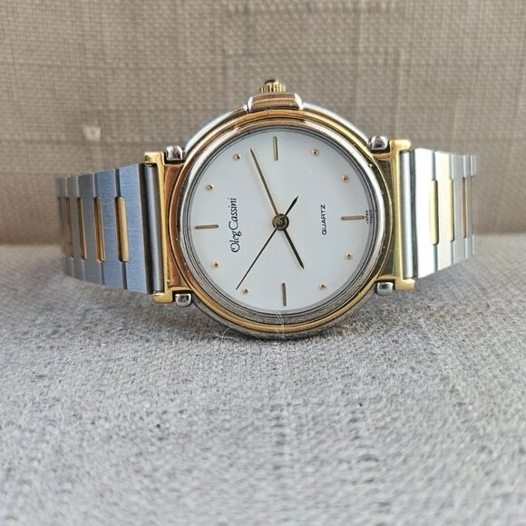 Oleg Cassini Wristwatch Quartz Dual Tone Analog Unisex Wrist Watch Japan Movt - Picture 5 of 12